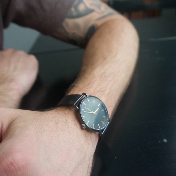 The Minimalist Watch | Black x Rose Gold Accents - Picture 4 of 6